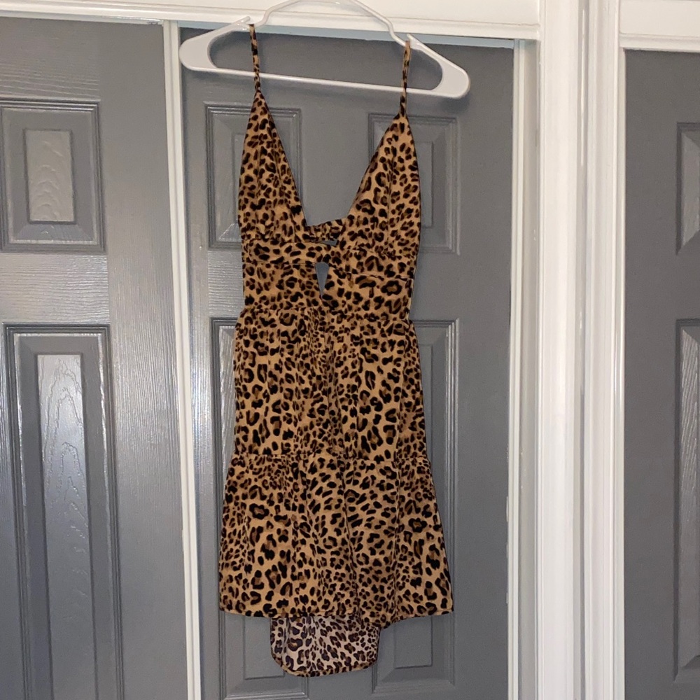 SHEIN Brown Leopard Print Mini Dress size Large